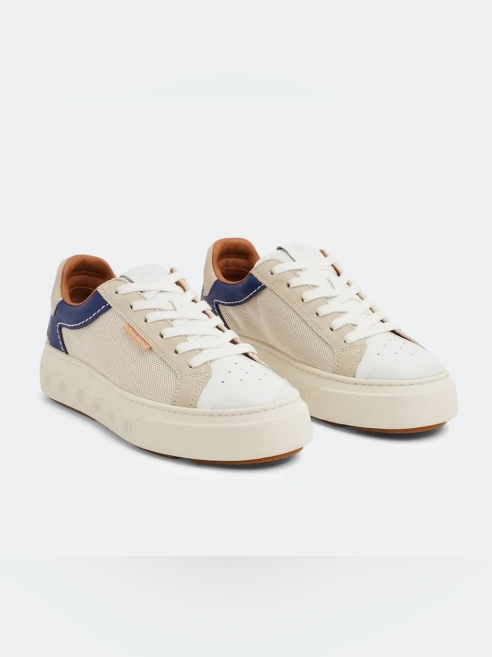 Tory Burch Ladybug Sneaker Nytech Intra Mesh Cream Blue Size 8